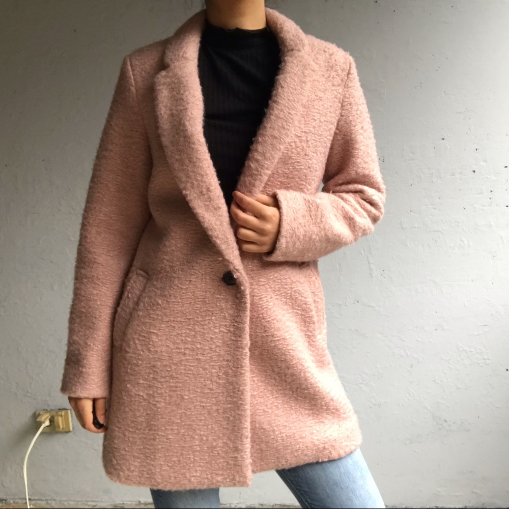 pink midi coat
